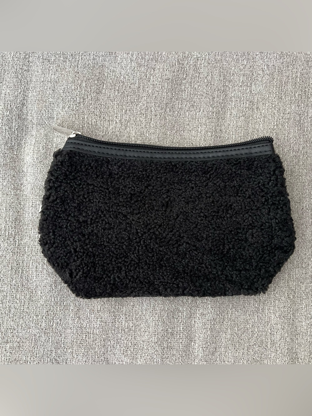 Black Sherpa Zip Pouch Neiman Marcus Small Travel Pouch Cosmetic Bag